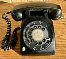 Retro Mid Century Modern 1950 1960 Era Rotary Dial Black Desk Top Telephone.. Fixed Price $37.68.