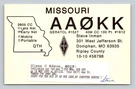 Ham Radio Qsl AA0KK Missouri Usa 1993 7.233 Mhz Ssb Contact Card. Fixed Price $16.99.