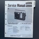 Panasonic RF-940/RF-940C Psb/fm/am 4-BAND Portable Radio Original Service Manual. Fixed Price $9.99.