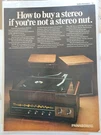 1967 Panasonic RE-767 Am Fm Stereo System Vintage Music Ad. Fixed Price $9.99.