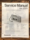 Panasonic RX-2000 Radio / Boombox Service Manual *original*. Fixed Price $24.97.