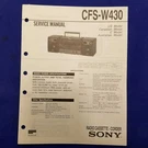 Sony CFS-W430 Service Manual Original Paper Oem Repair Guide Usa. Fixed Price $71.64.
