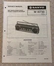 APR/85 Sanyo MW730 Mini Am Fm Stereo Radio Double Cassette Cord Serv Manual. Fixed Price $20.00.