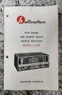 Hallicrafters Model S-200 Shortwave Radio Receiver Original Owner's Manual. Fixed Price $9.95.