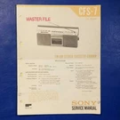 Sony CFS-7 Service Manual Original Paper Oem Repair Guide Usa. Fixed Price $30.95.