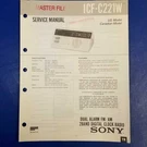 Sony ICF-C221W Service Manual Original Paper Oem Repair Guide Usa. Fixed Price $29.95.
