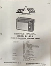 Panasonic RF-820 Am/fm 9-TRANSISTOR Portable Radio Service Manual. Fixed Price $15.00.