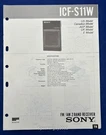 Original Sony ICF-S11W 2-BAND Receiver Service Manual. Fixed Price $14.95.