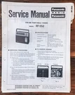 Panasonic RF-552 Radio Service Manual *original*. Fixed Price $14.97.