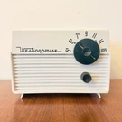 Vintage Westinghouse Tube Radio H648T4 1955 Light Ice White Mcm Vtg. Fixed Price $258.82.