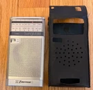 Vintage Emerson Swingmate Silver Pocket Radio With Case PH3780A Am/fm Working. Fixed Price $9.00.