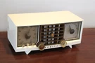 Zenith Model R623W - Tube Am / Clock White Plastic Tabletop Radio 1955. Fixed Price $51.00.