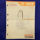 Sony ICF-3860W Service Manual Original Paper Oem Repair Guide Usa. Fixed Price $19.96.