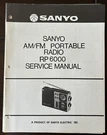 Sanyo Am/ Fm Portable Radio Rp 6000 Service Manual. Fixed Price $20.00.