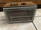 Vintage 1971 7-4620A General Electric Teak Wood Grain Radio Alarm Clock Seka. Fixed Price $13.99.