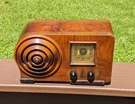 Original, Beautiful 1930S Emerson Bullseye Tabletop Tube Radio. Fixed Price $475.00.