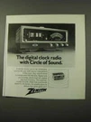 1972 Zenith Luminar Model C472W Clock Radio. Fixed Price $17.99.