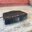 Black Digital Am/fm Alarm Clock Radio 7-4615A Vintage 1980S. Fixed Price $25.00.