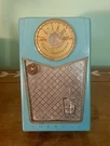 Vintage 1950 Emerson 888 Pioneer Teal Nevabreak Pocket Am Transistor Radio. Fixed Price $55.00.