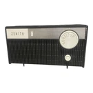 Vintage Zenith Tube Radio Am 1960'S Mcm Model J506C Black Tabletop Works. Fixed Price $100.00.